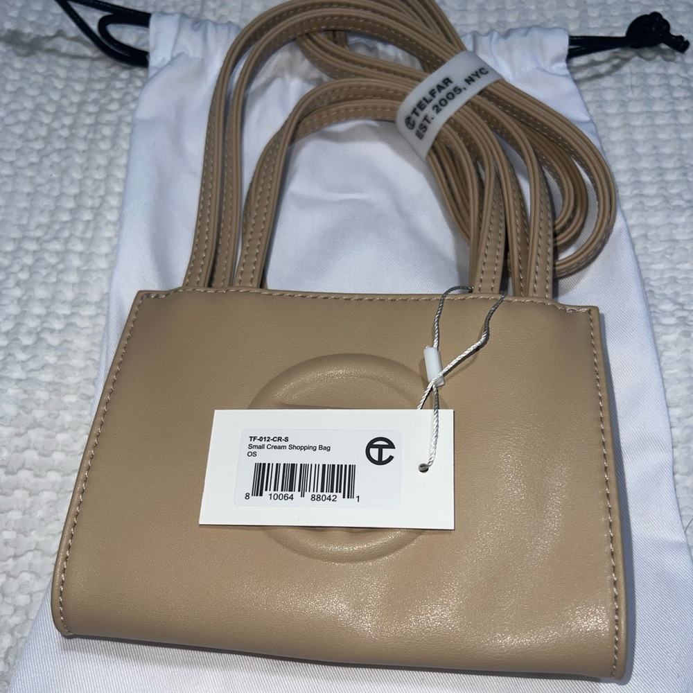 Small Cream Telfar Shopping Bag - Size Small